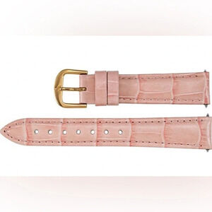 Pink Leather Alligator Grain Padded WATCH BAND. 6 1/2 “